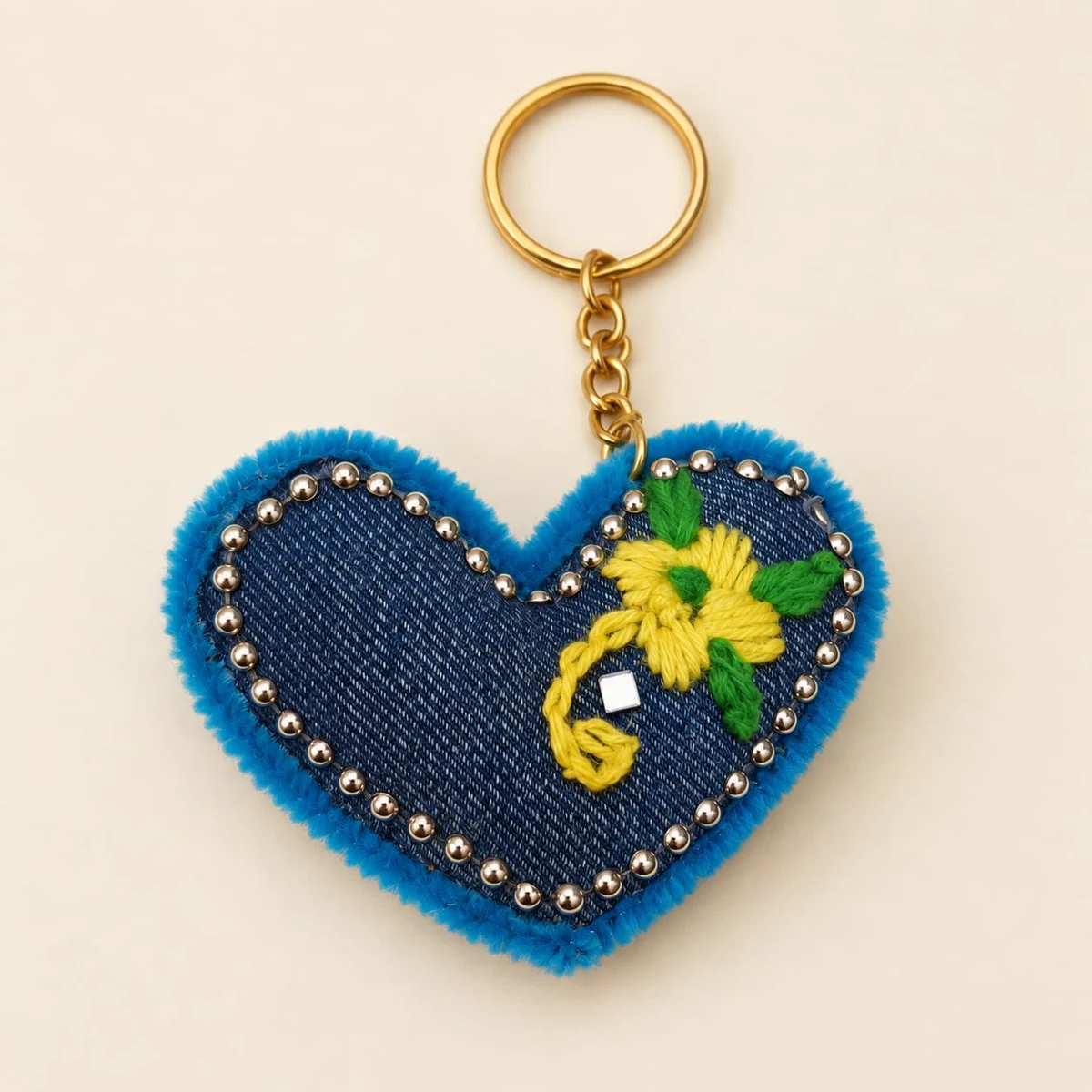 Denim Daisy Heart