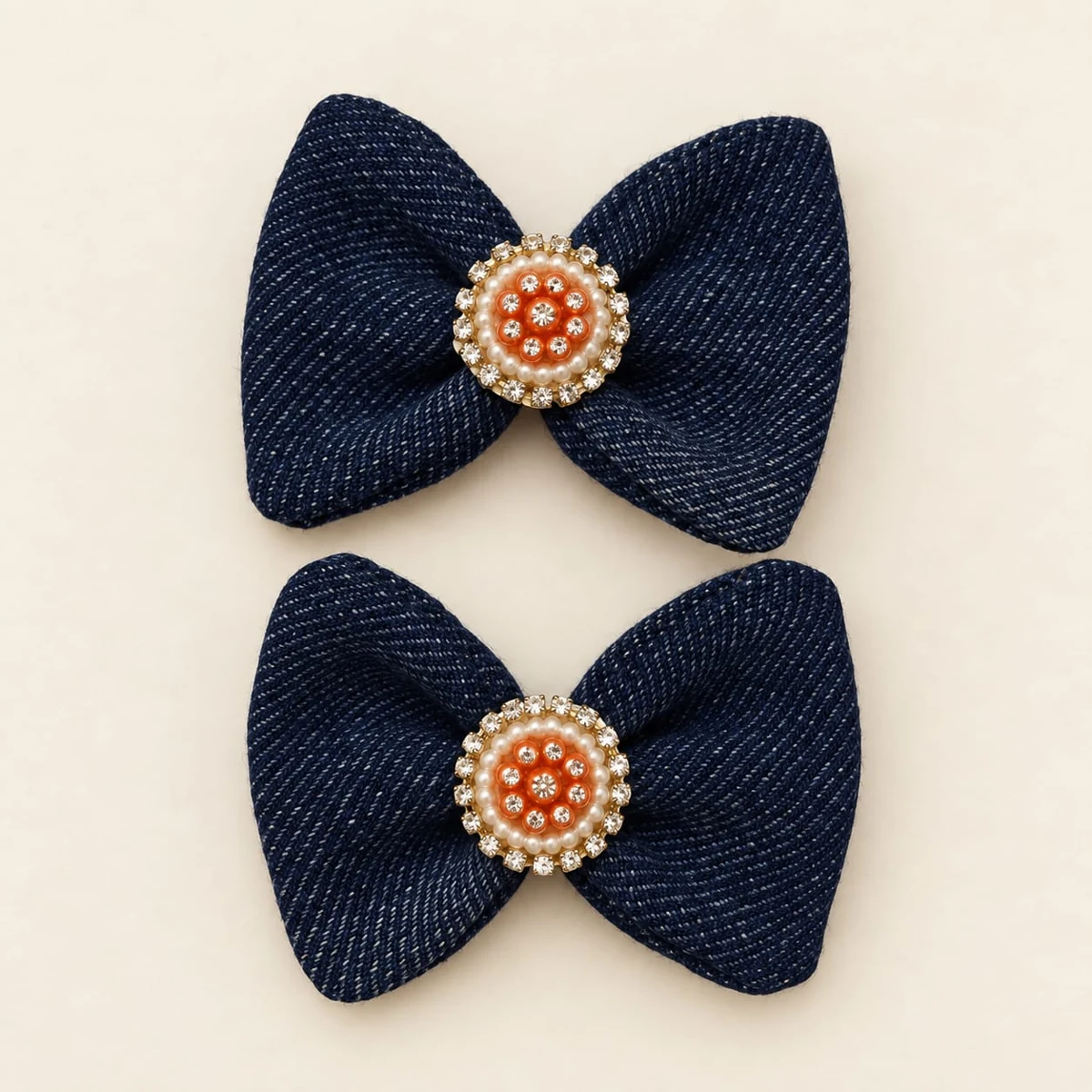 Denim Jewel Bows
